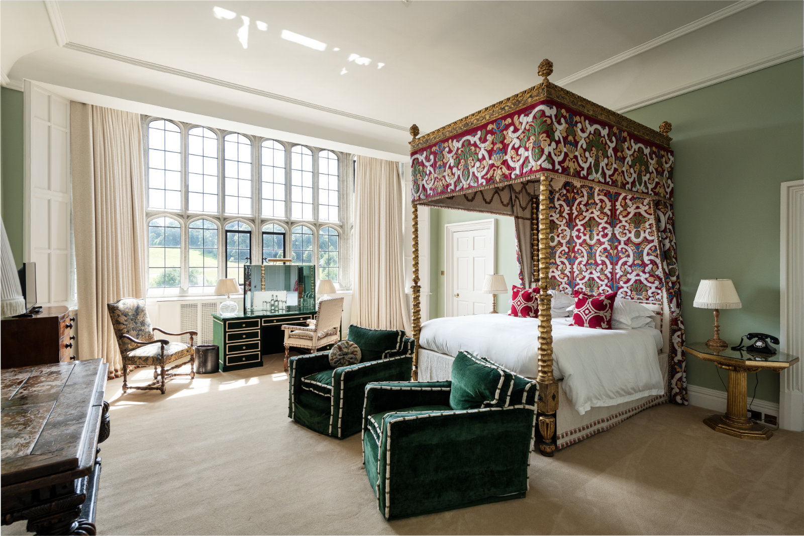 A Castle State Bedroom at Leeds Castle, on Castle Island