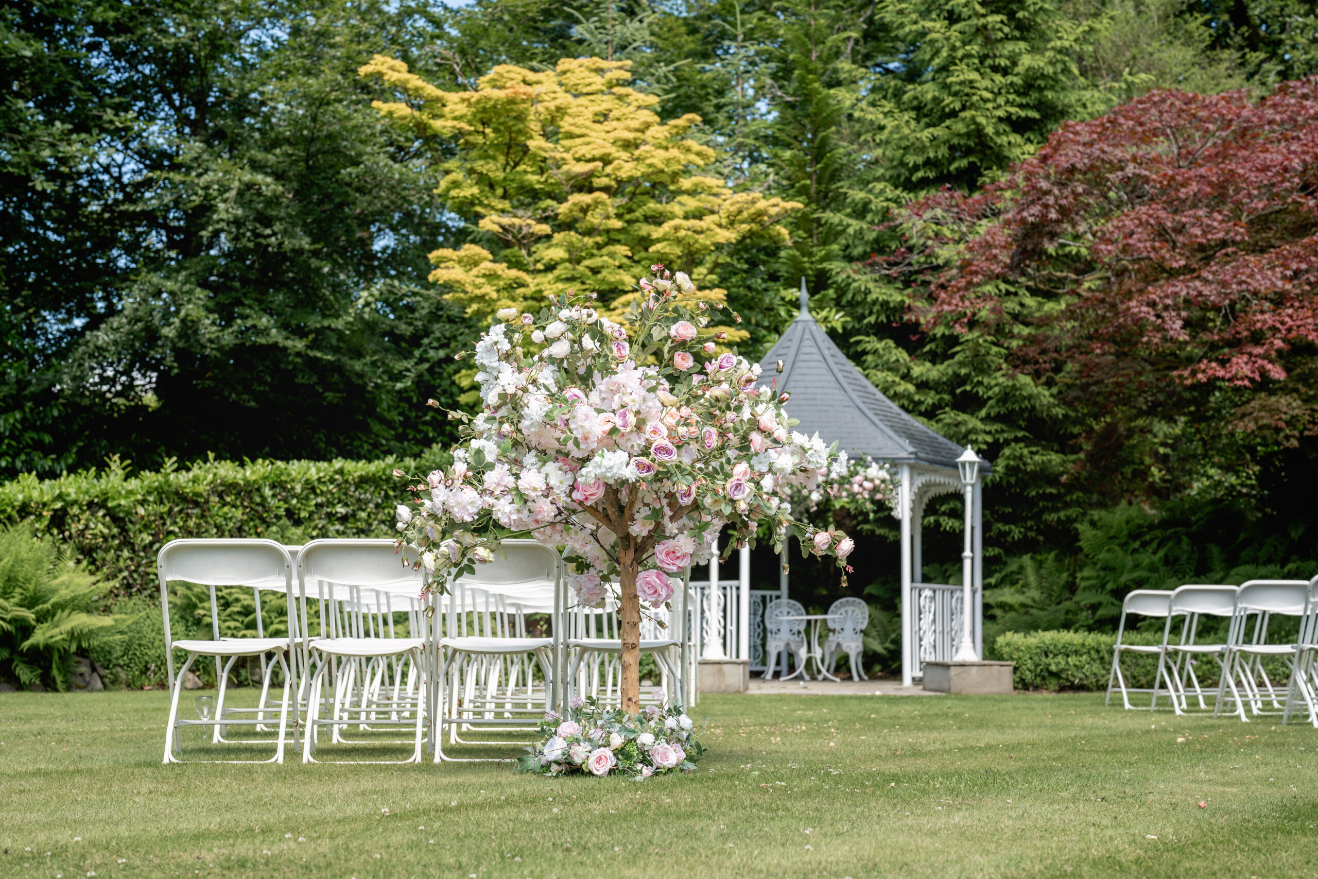 A Gazebo on the Lawn, and the Fells Behind.