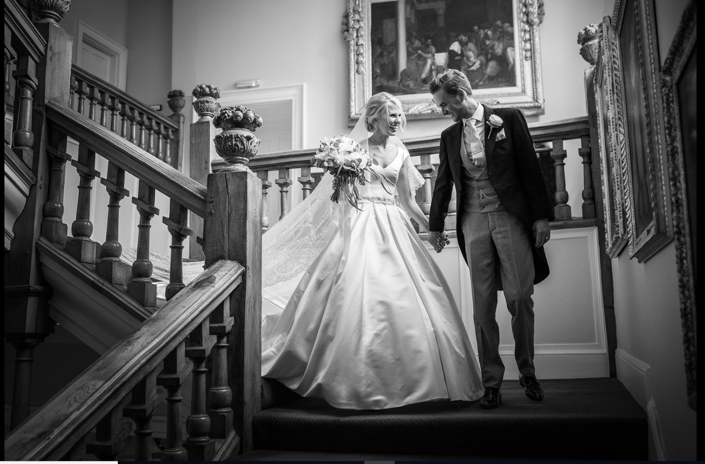 Newlyweds on the sweep of the Great Stair