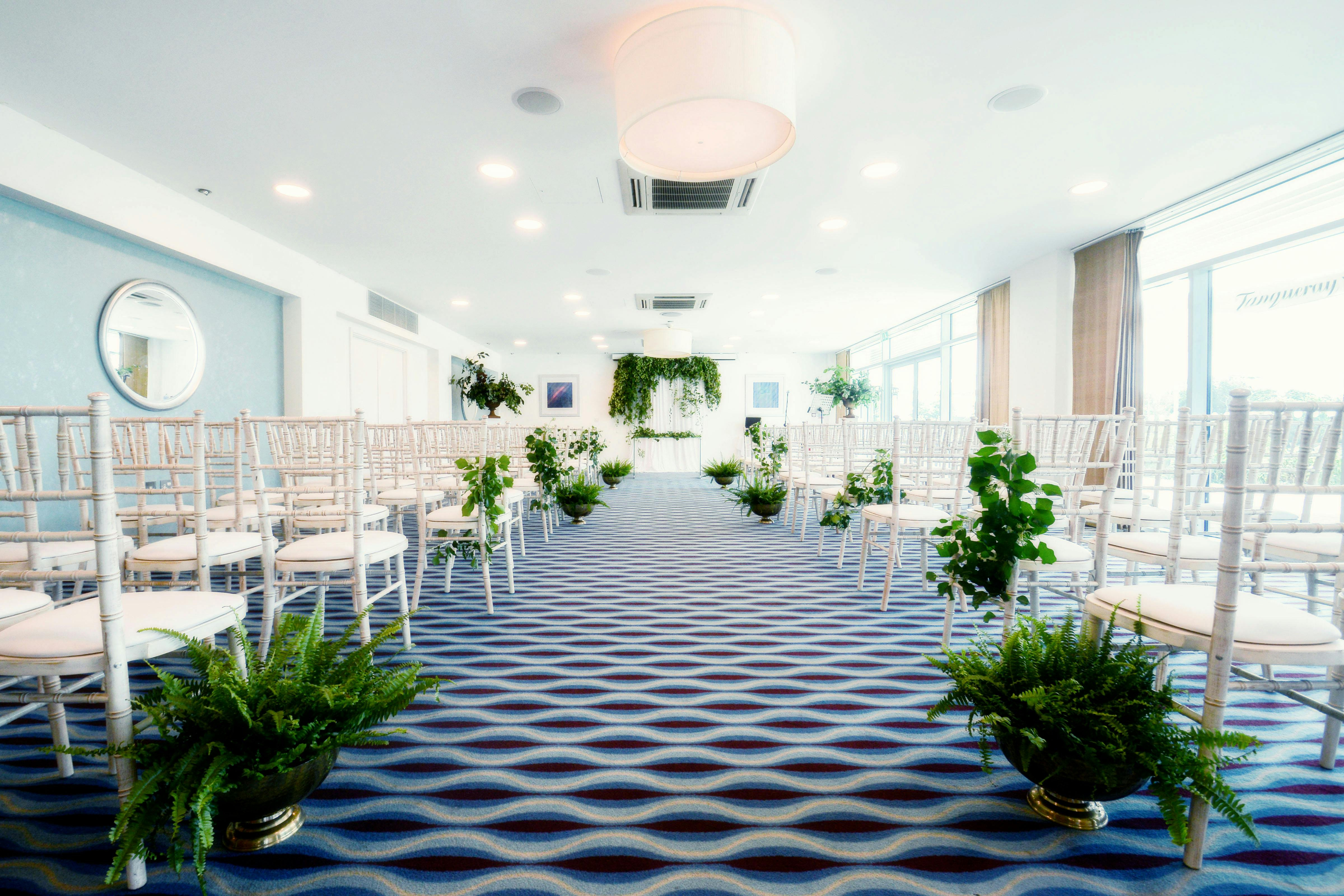A Ceremony Indoors, A Wedding Breakfast By The Windows.
