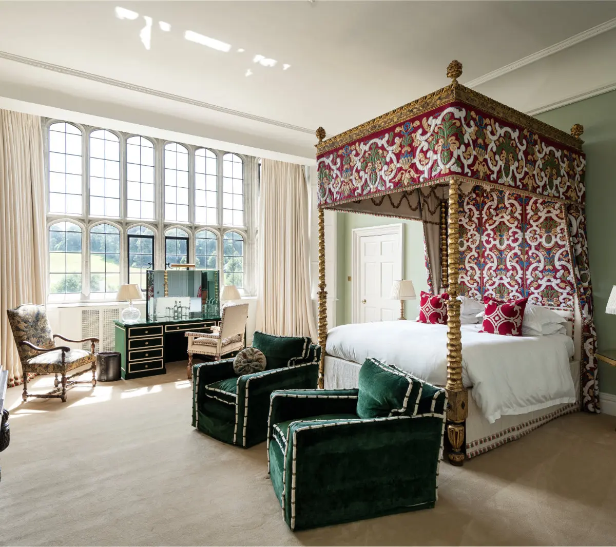 A Castle State Bedroom at Leeds Castle, on Castle Island