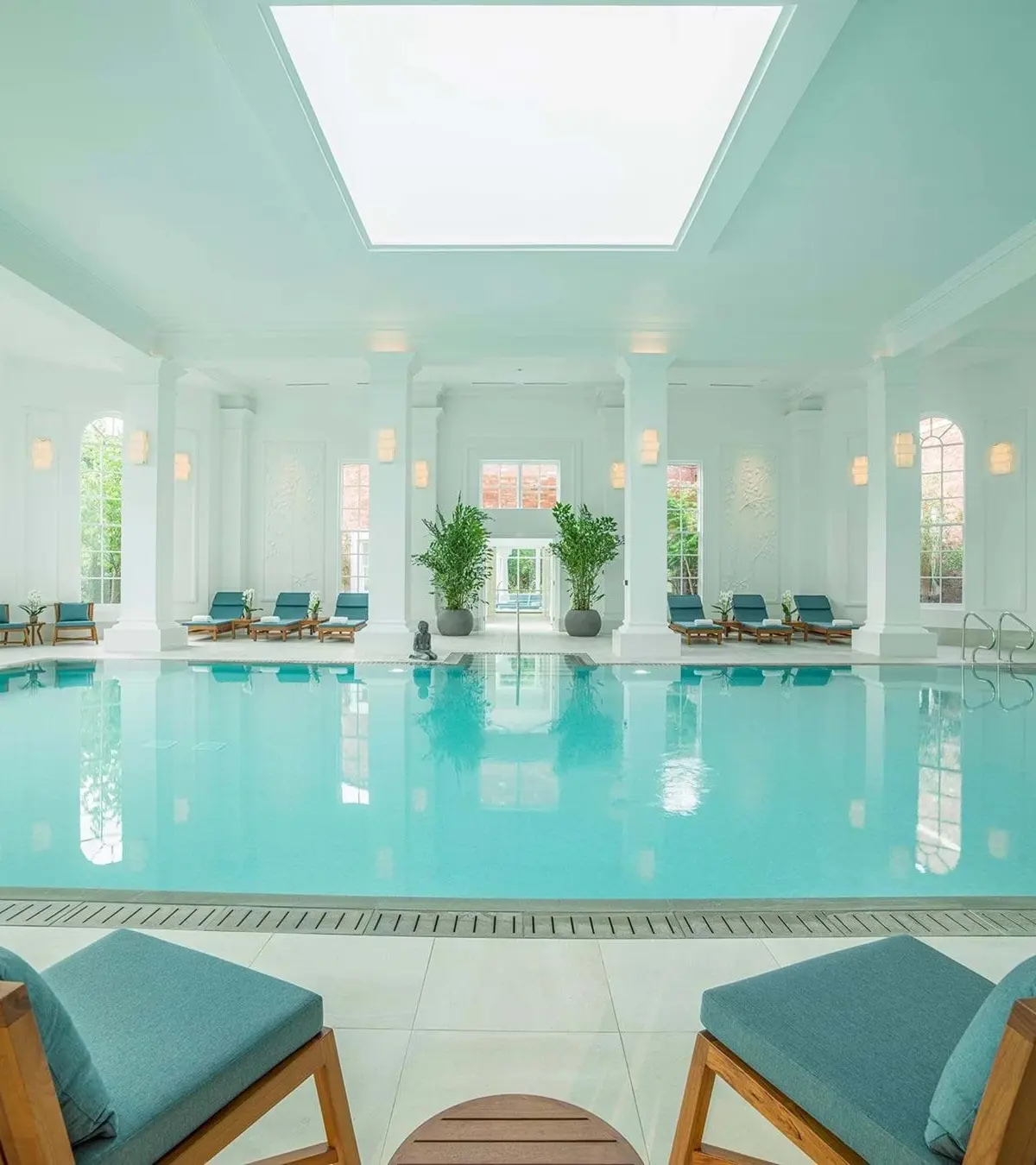 The indoor swimming pool at the spa
