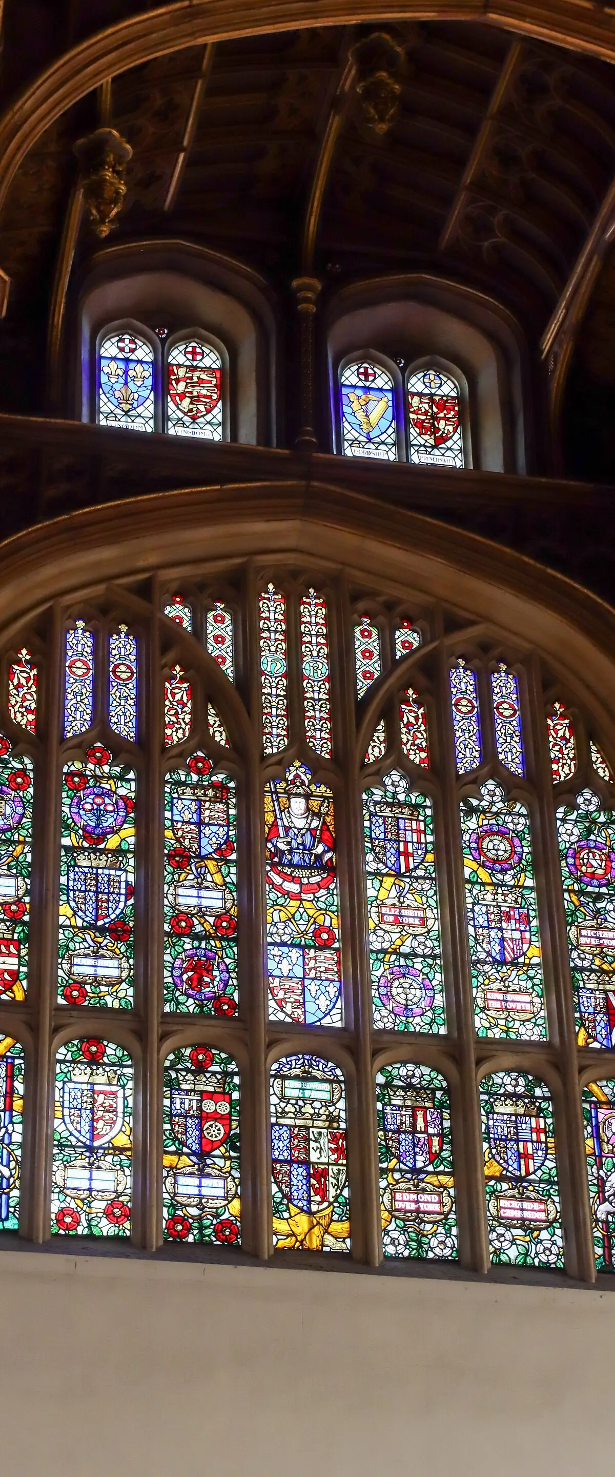 The Great Hall's oriel window and hammerbeam vault