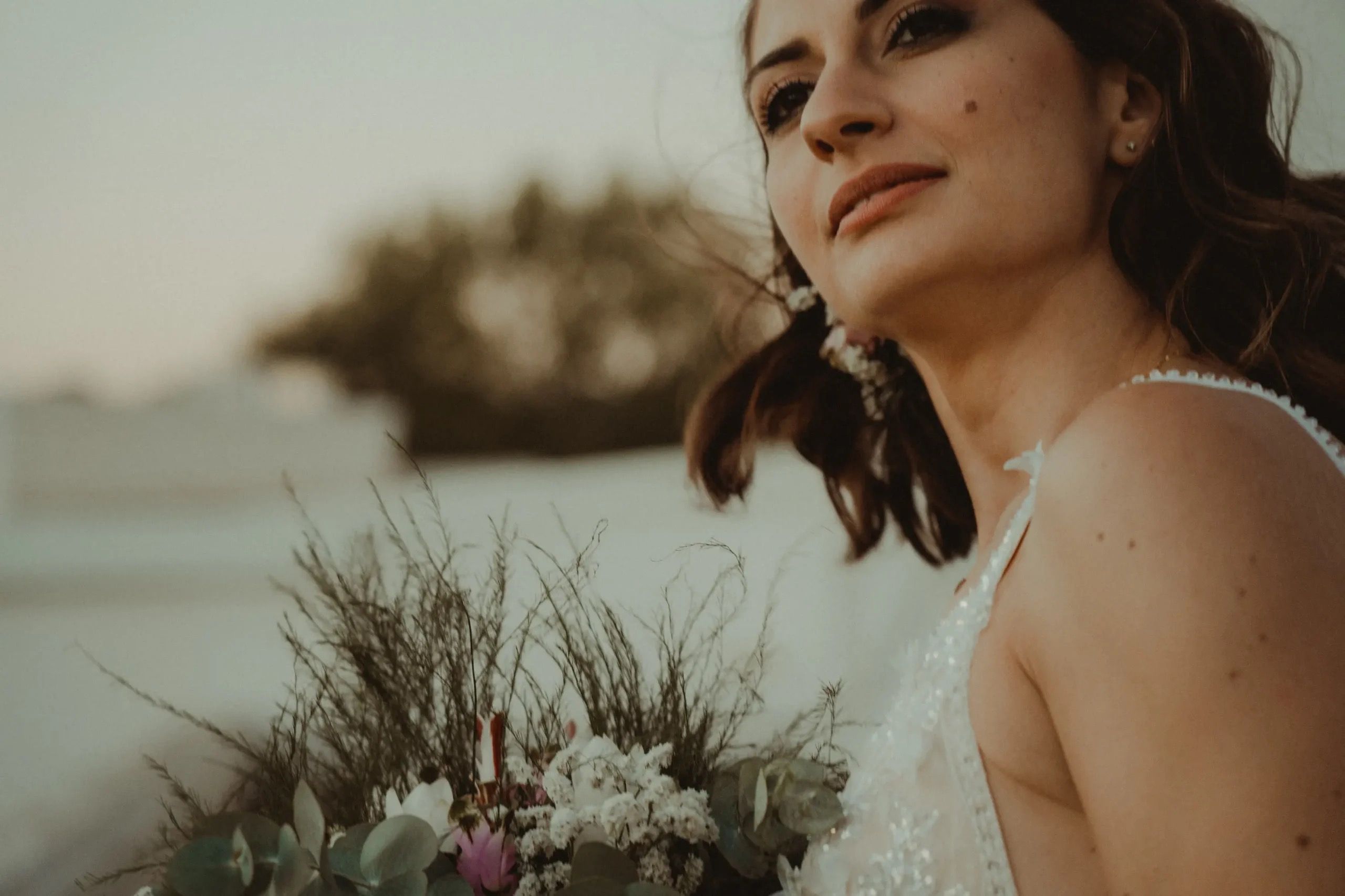 A bride by the sea