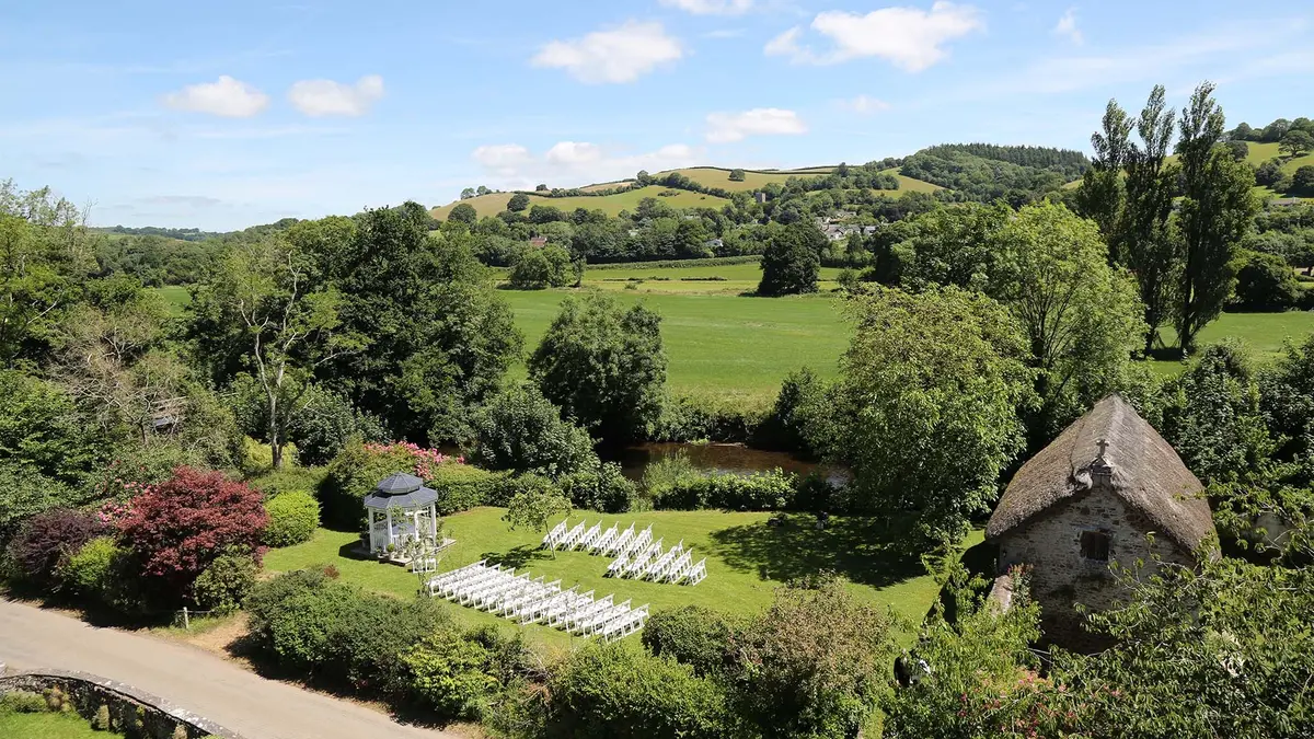 A Ceremony on the Gazebo Lawn, Bickleigh Castle, Tiverton, England