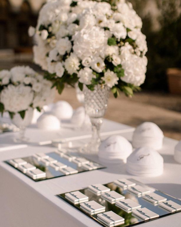A reception table set for the celebration
