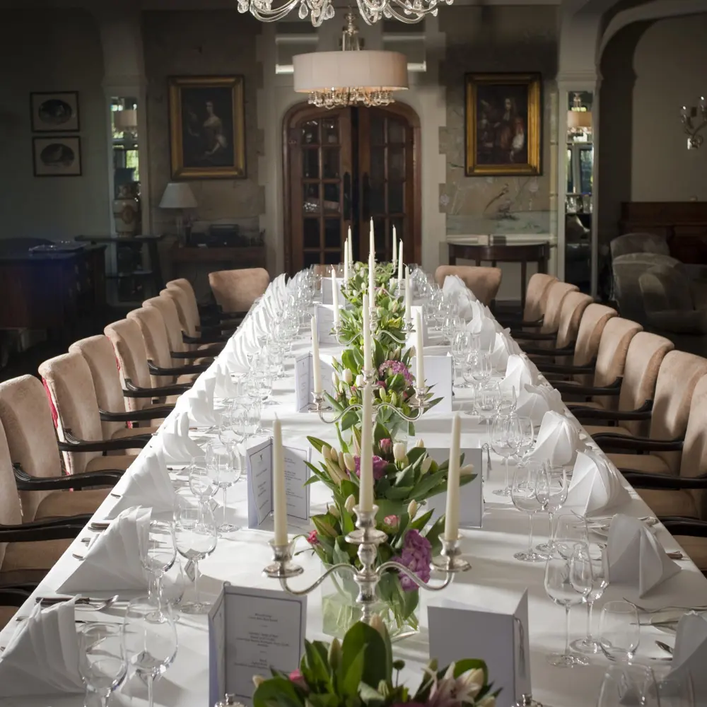 The wedding breakfast at Bovey Castle
