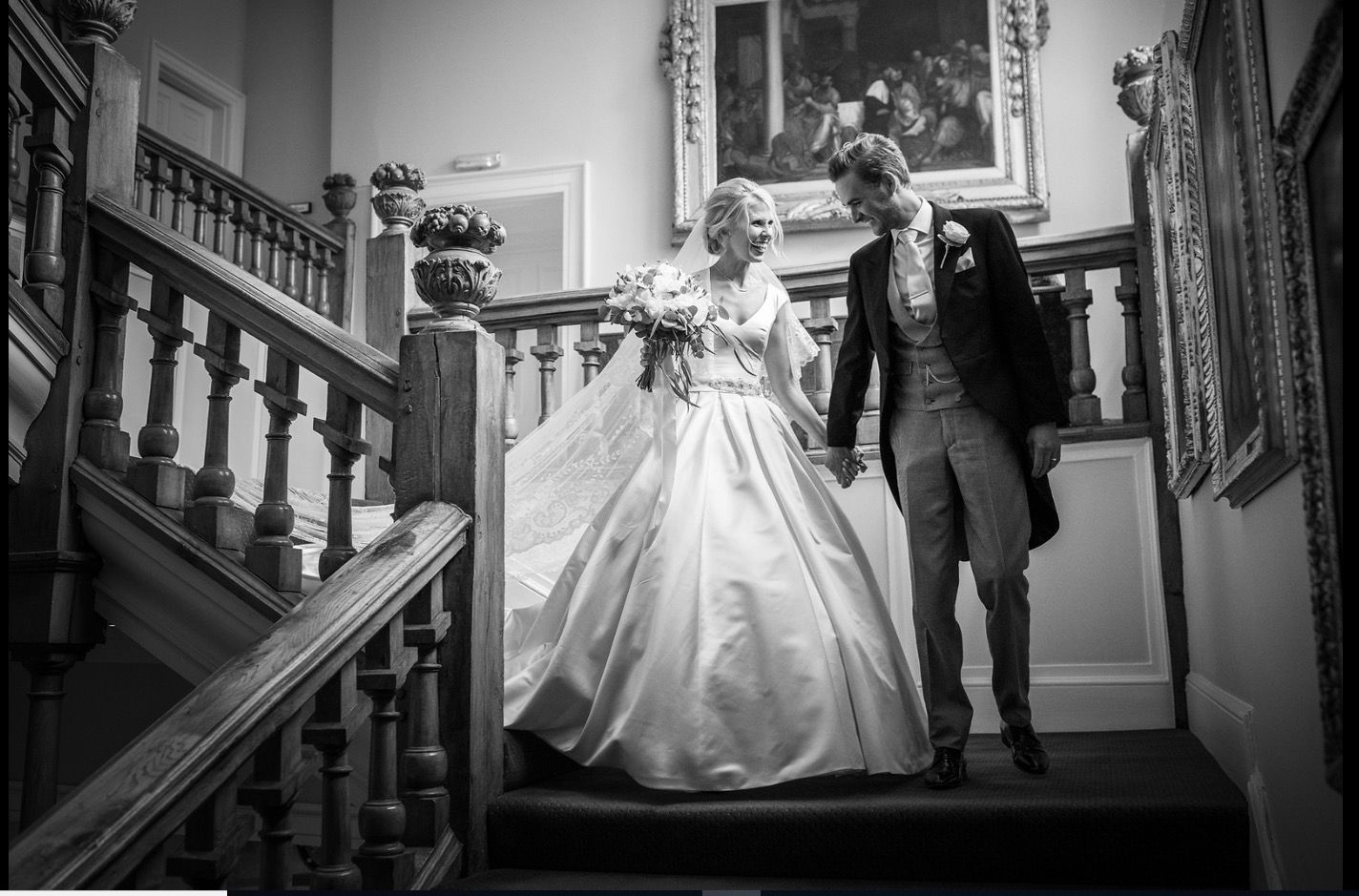 Newlyweds on the sweep of the Great Stair