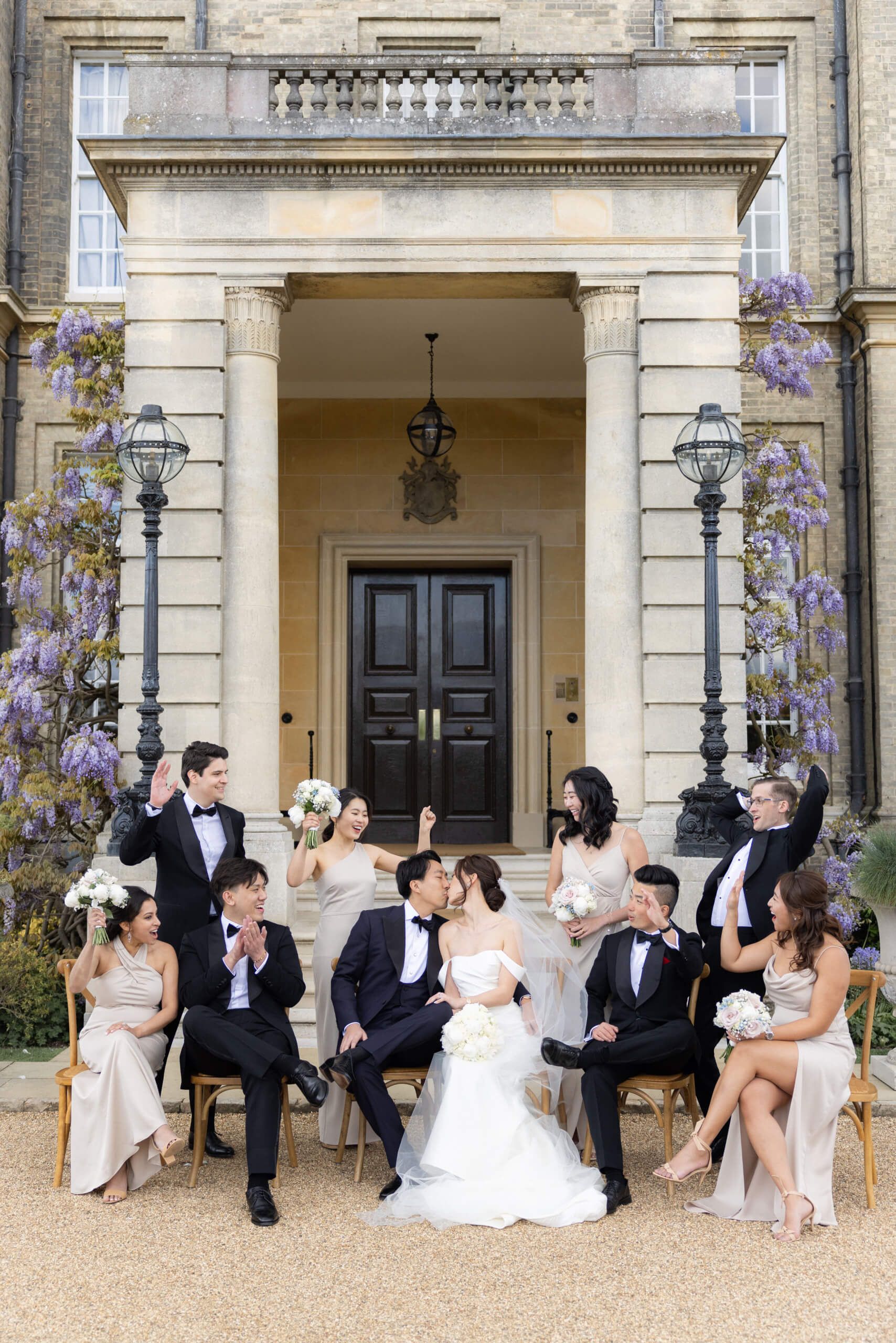 Wedding party at the entrance, Hedsor House