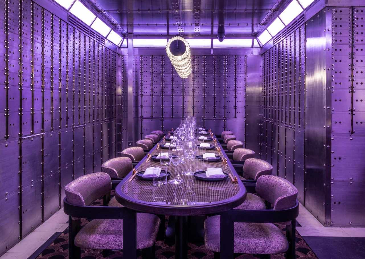 The Vault at Lucky Cat Manchester, a former bank vault dining room