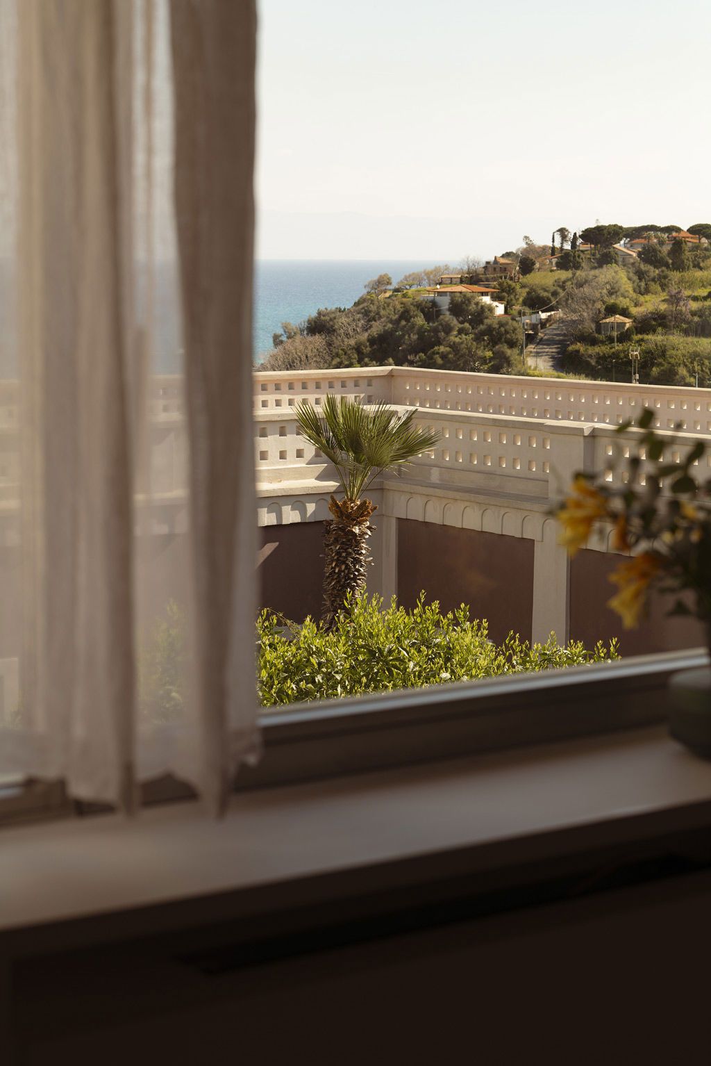 The sea and the Aeolian Islands from a room balcony