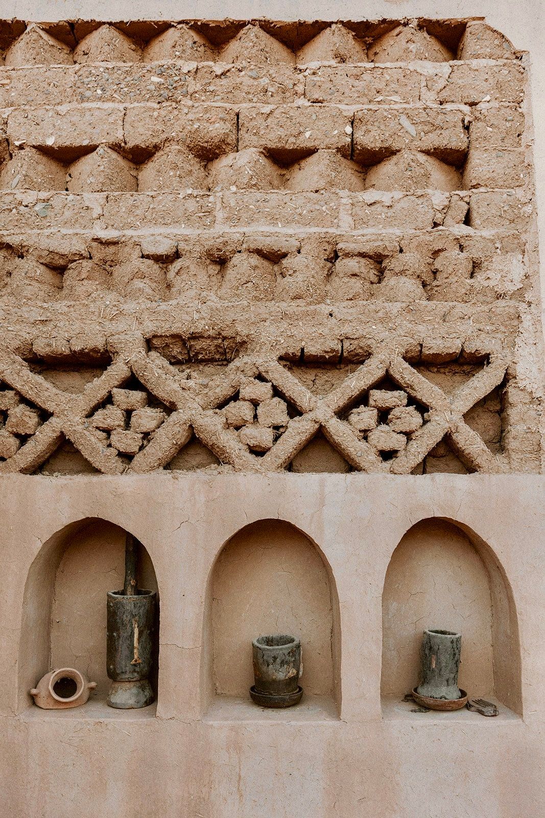 Carved plaster niches