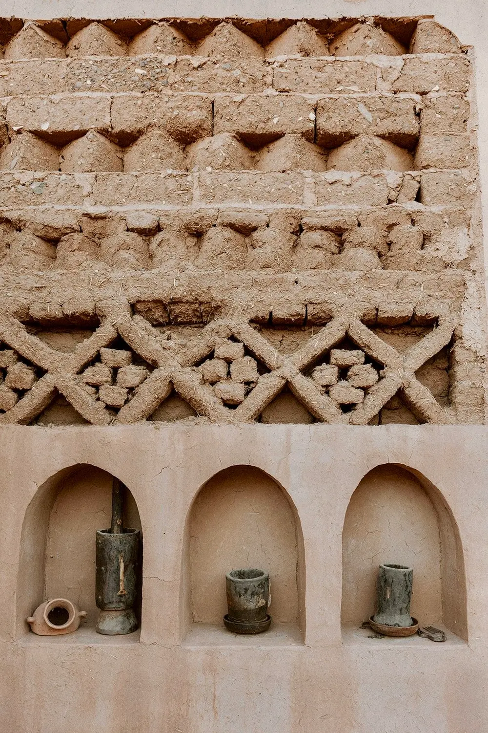 Carved plaster niches