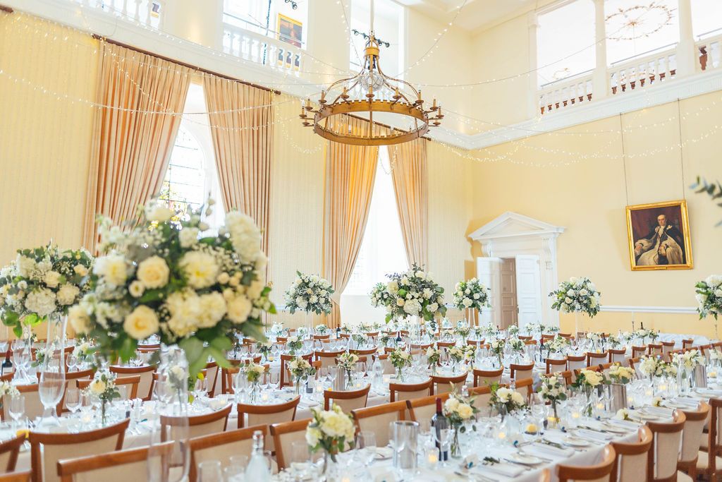 Banquet-style tables running the length of the Great Hall