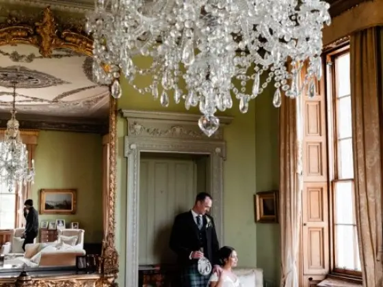 The candlelit Tenants’ Hall at Cluny Castle