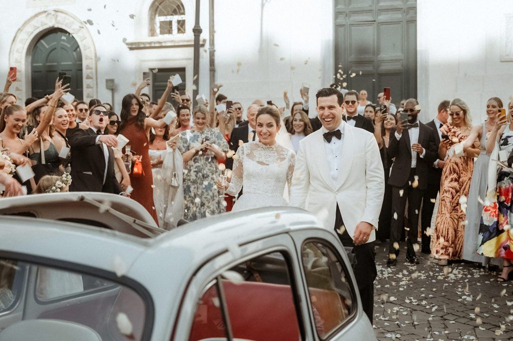 The couple and a vintage car