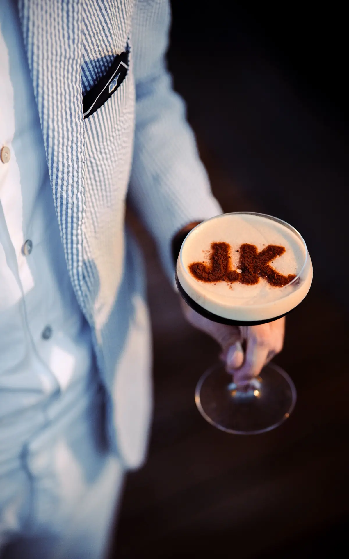 The JK Place Capri lounge, navy and white