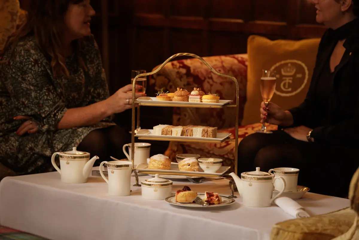 Afternoon tea by the fire at Thornbury Castle