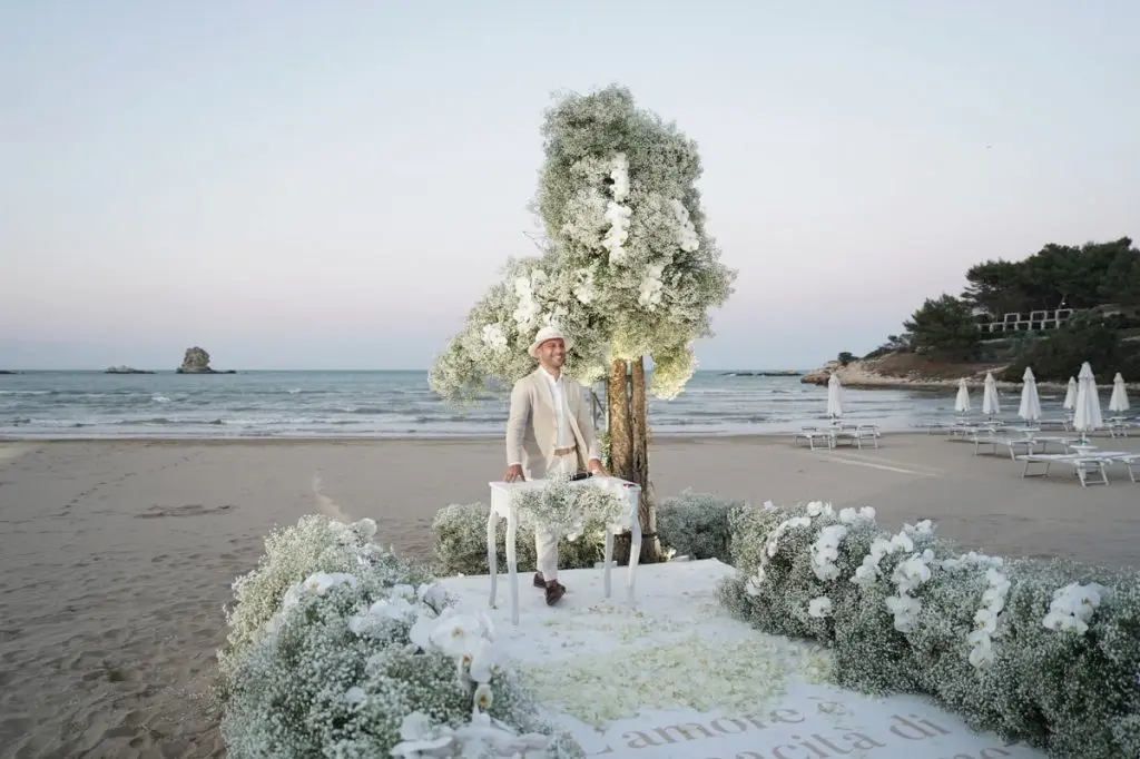 A Ceremony with Feet Almost in the Water.