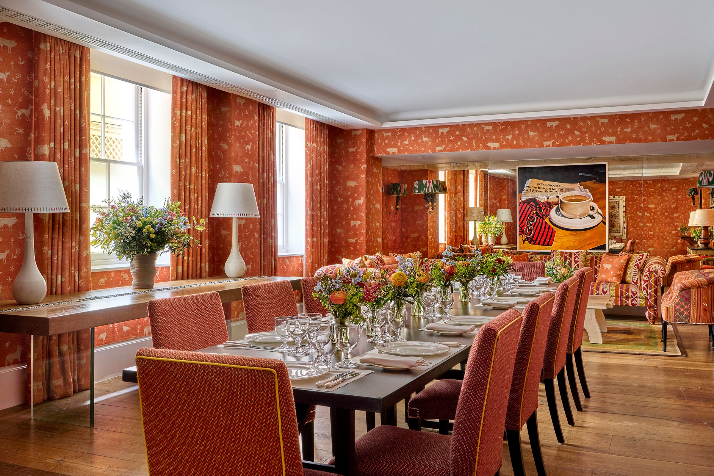 The Rocklin Room, a long private-dining table