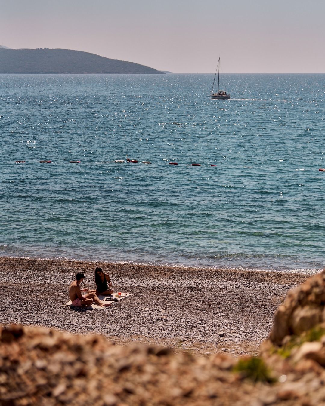 The beach and the Adriatic at Luštica Bay
