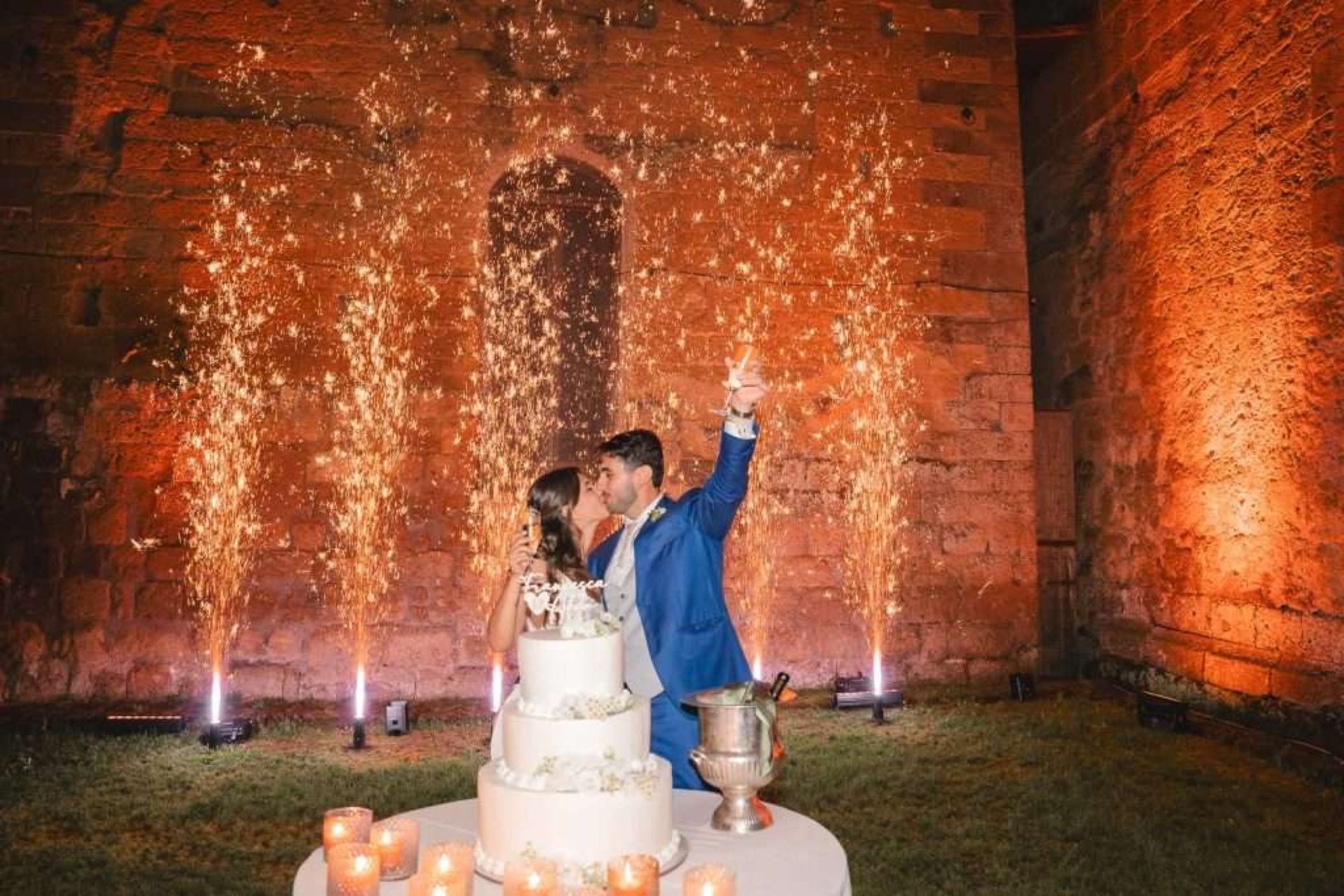 The first dance, in a lit hall