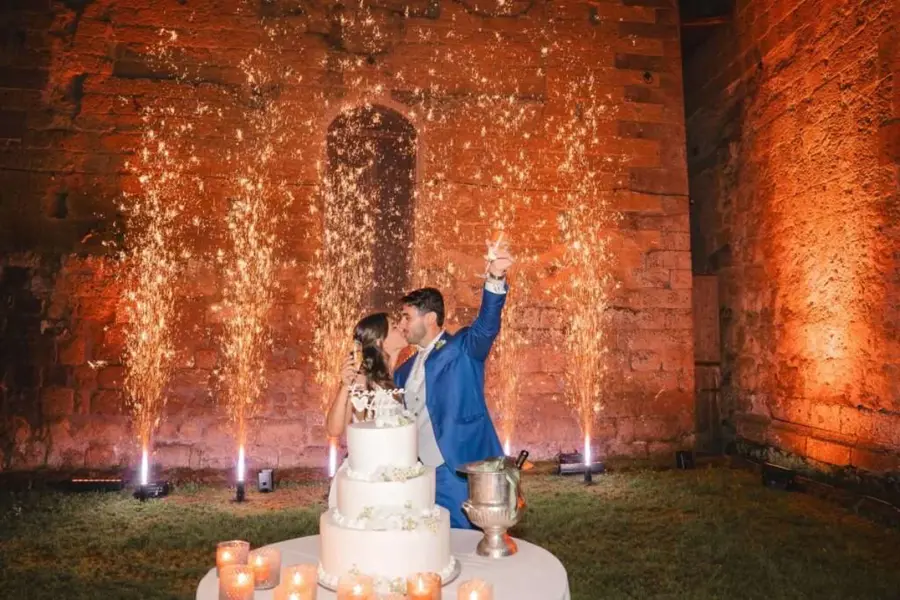 The first dance, in a lit hall