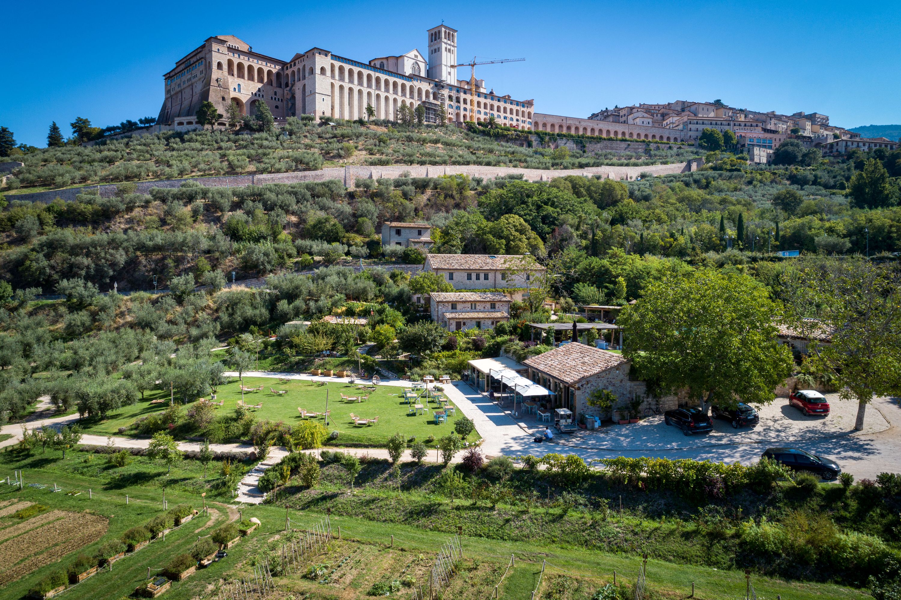 A hilltop hamlet beneath the great Basilica di San Francesco in Assisi