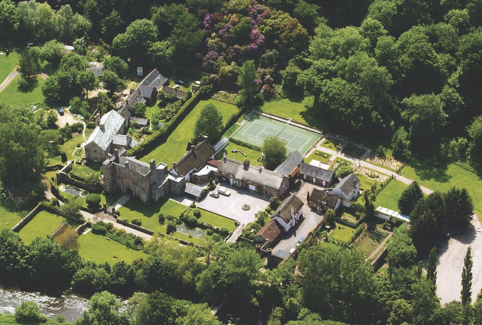 Gardens, a Moat and the River.