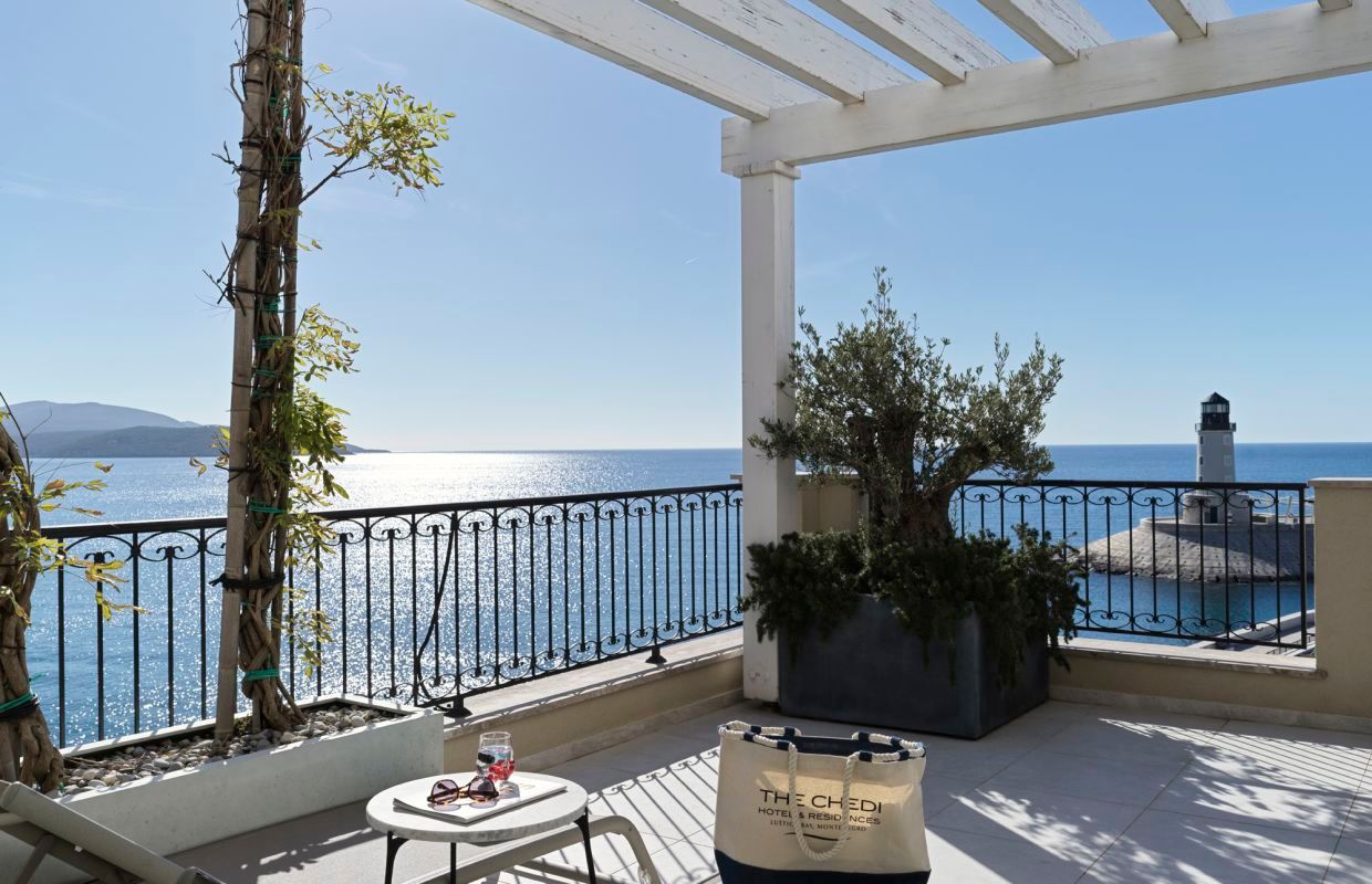 A planted terrace above the sea
