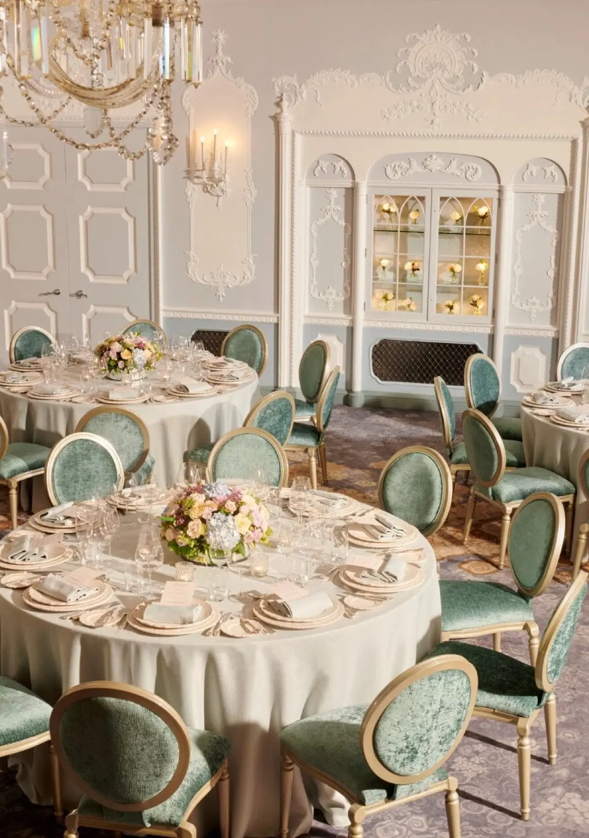 The Wedgwood-blue Orchid Room at The Dorchester