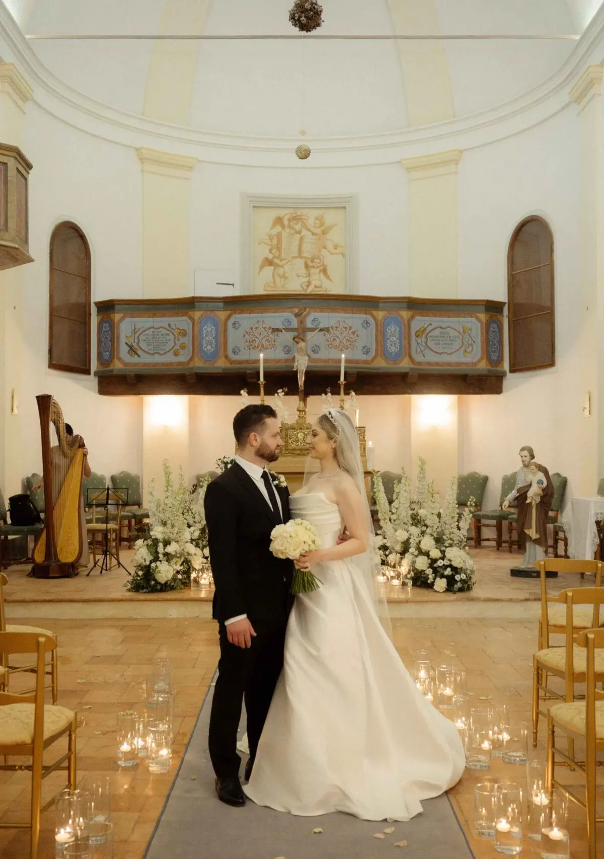 Wedding ceremony in the 18th-century church at Le Torri di Bagnara