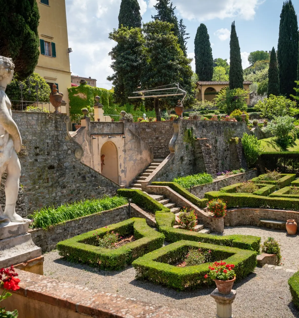 The Italian garden parterres at Villa Agape