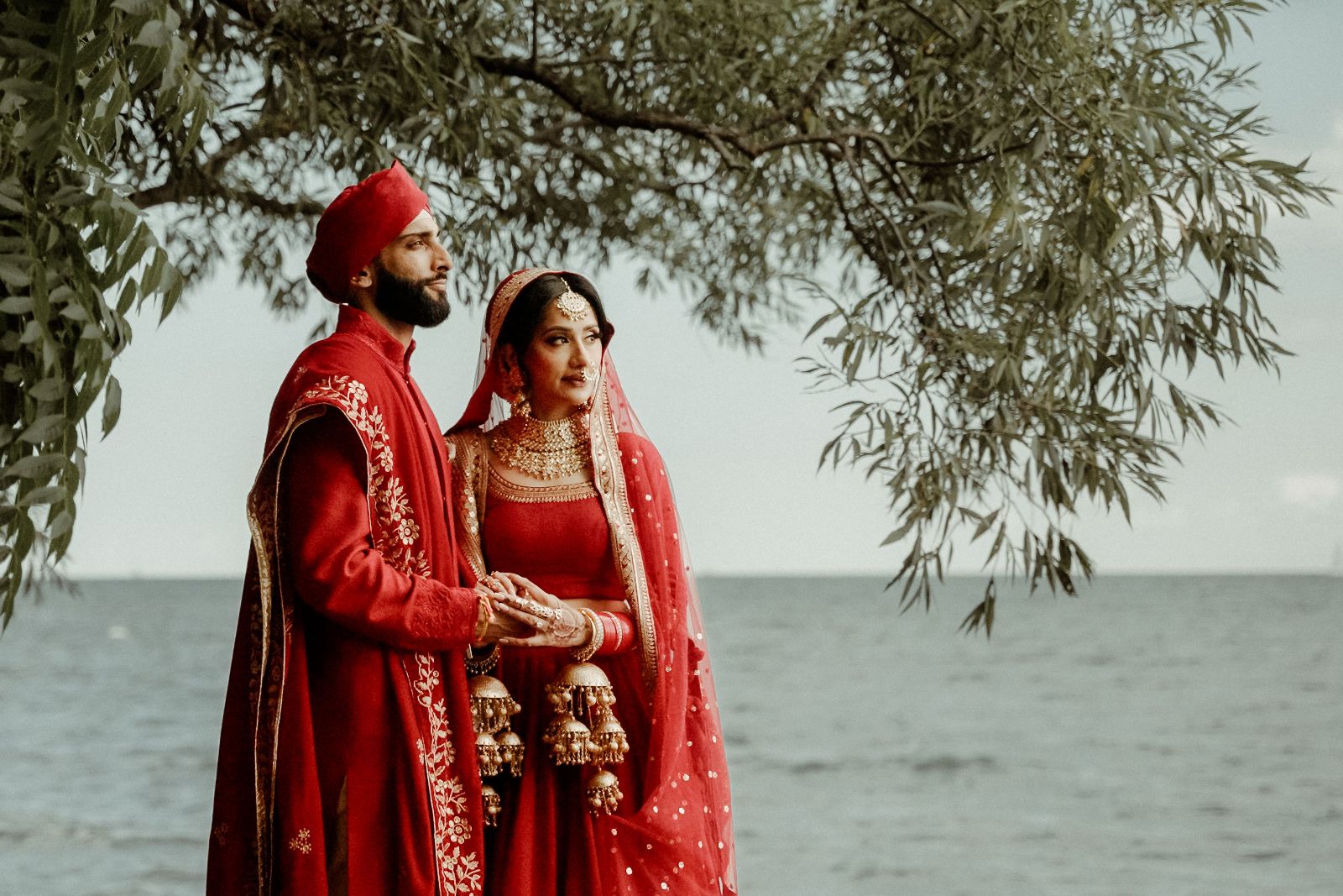 A couple in celebration dress