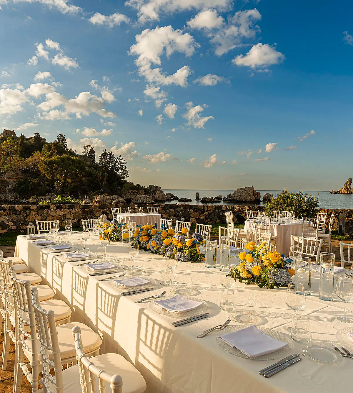 A suite terrace with a private jacuzzi over the bay