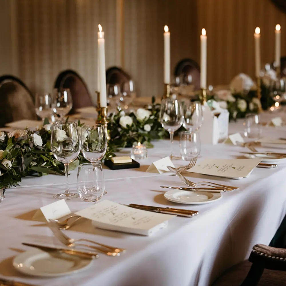 A candlelit dinner at Bovey Castle