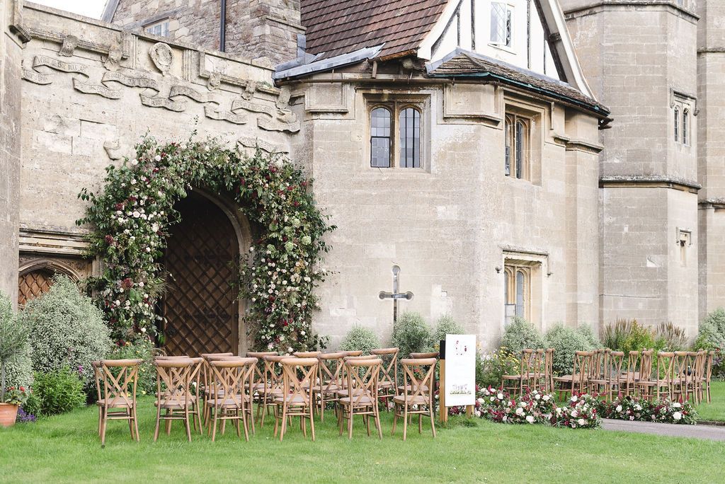 An Outdoor Ceremony by the Castle Walls, Thornbury Castle, Thornbury, England