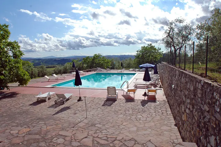 The pool with Chianti hills, Villa di Catignano