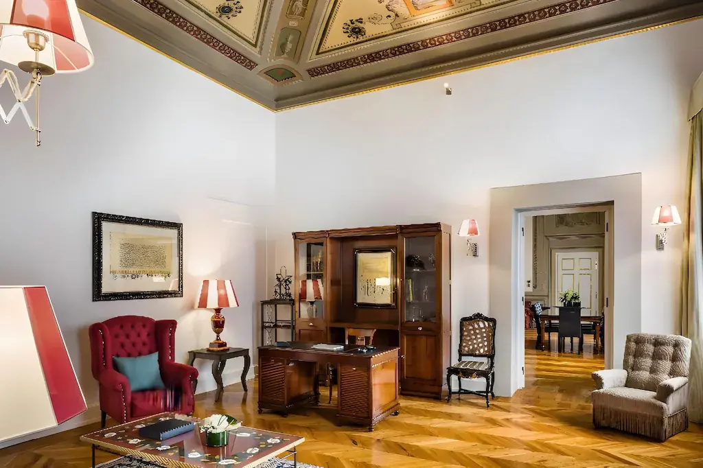 The private terrace at Relais Santa Croce with views of the Basilica di Santa Croce, Florence