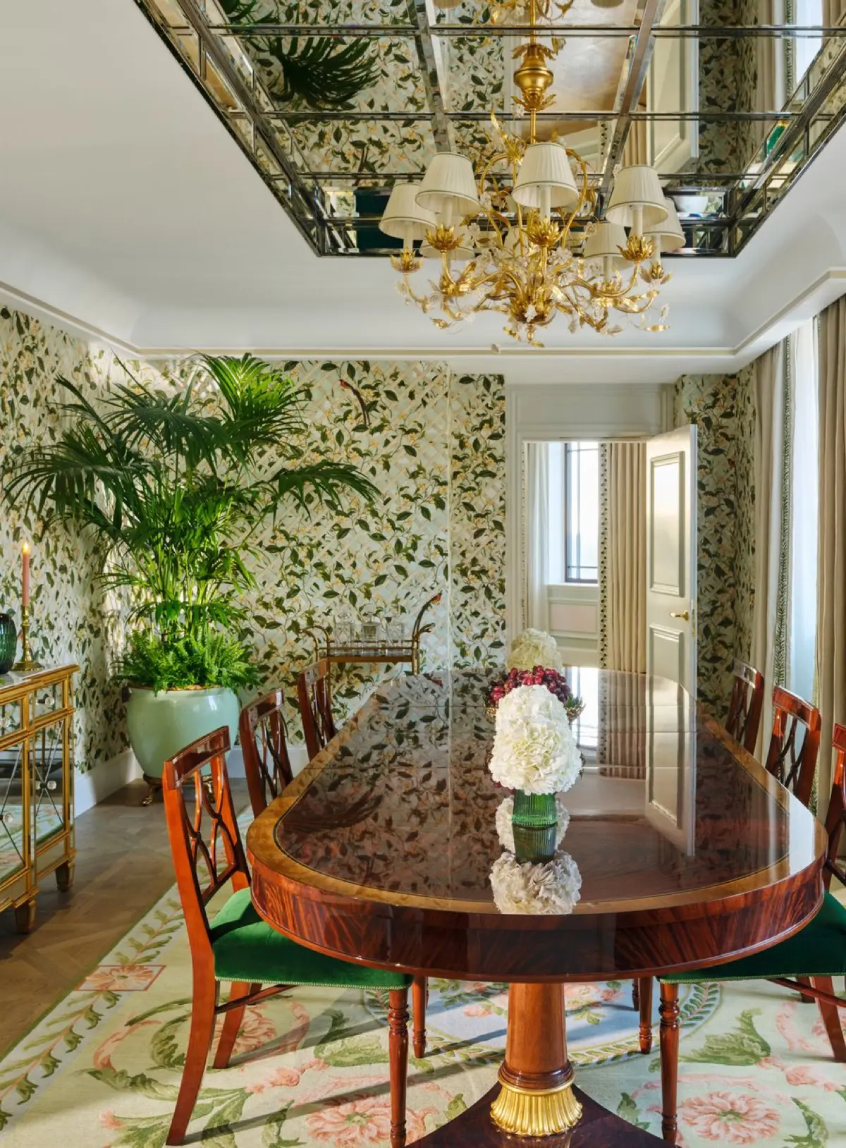 The dining room of the Royal Suite at The Dorchester