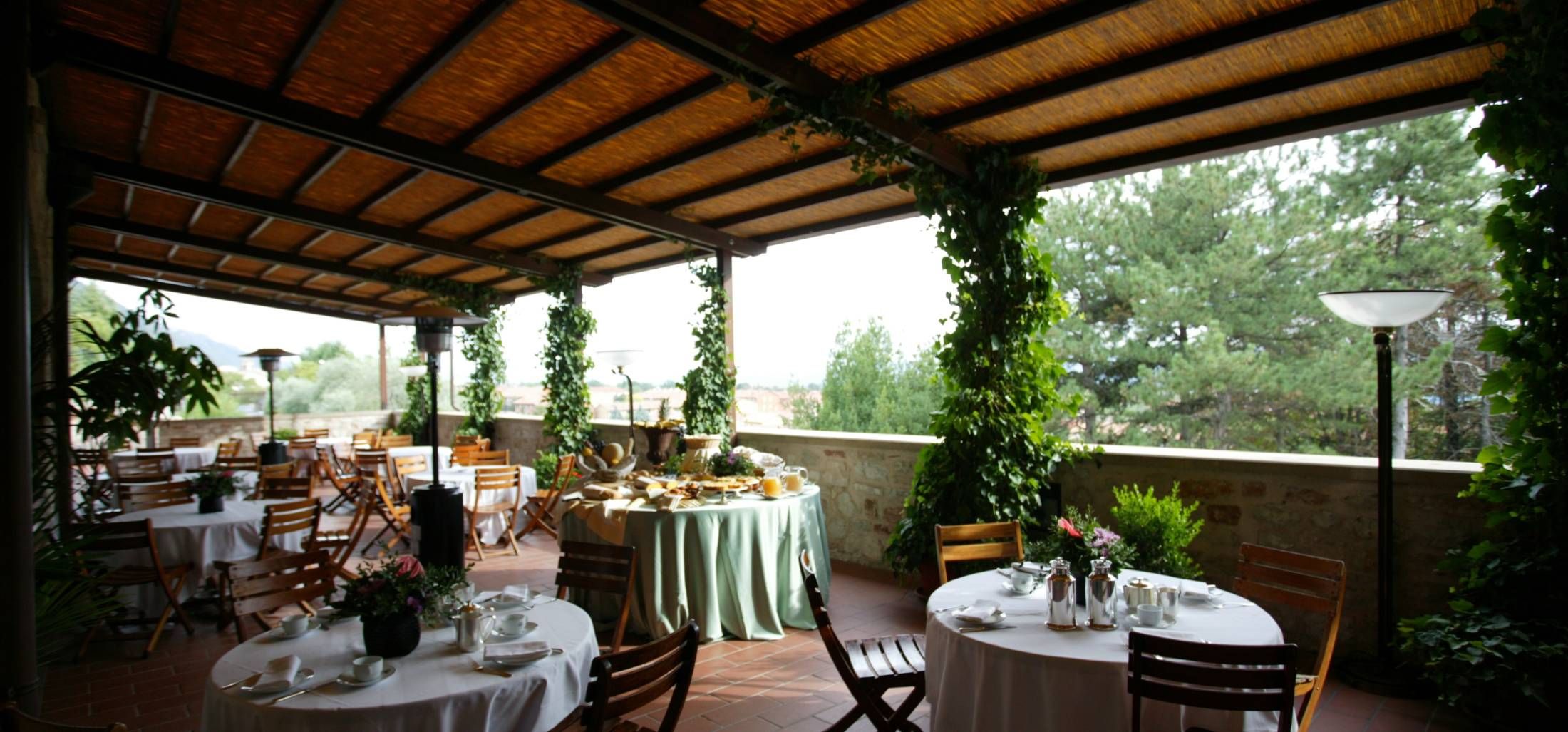 A monastery terrace looking over the medieval town of Gubbio