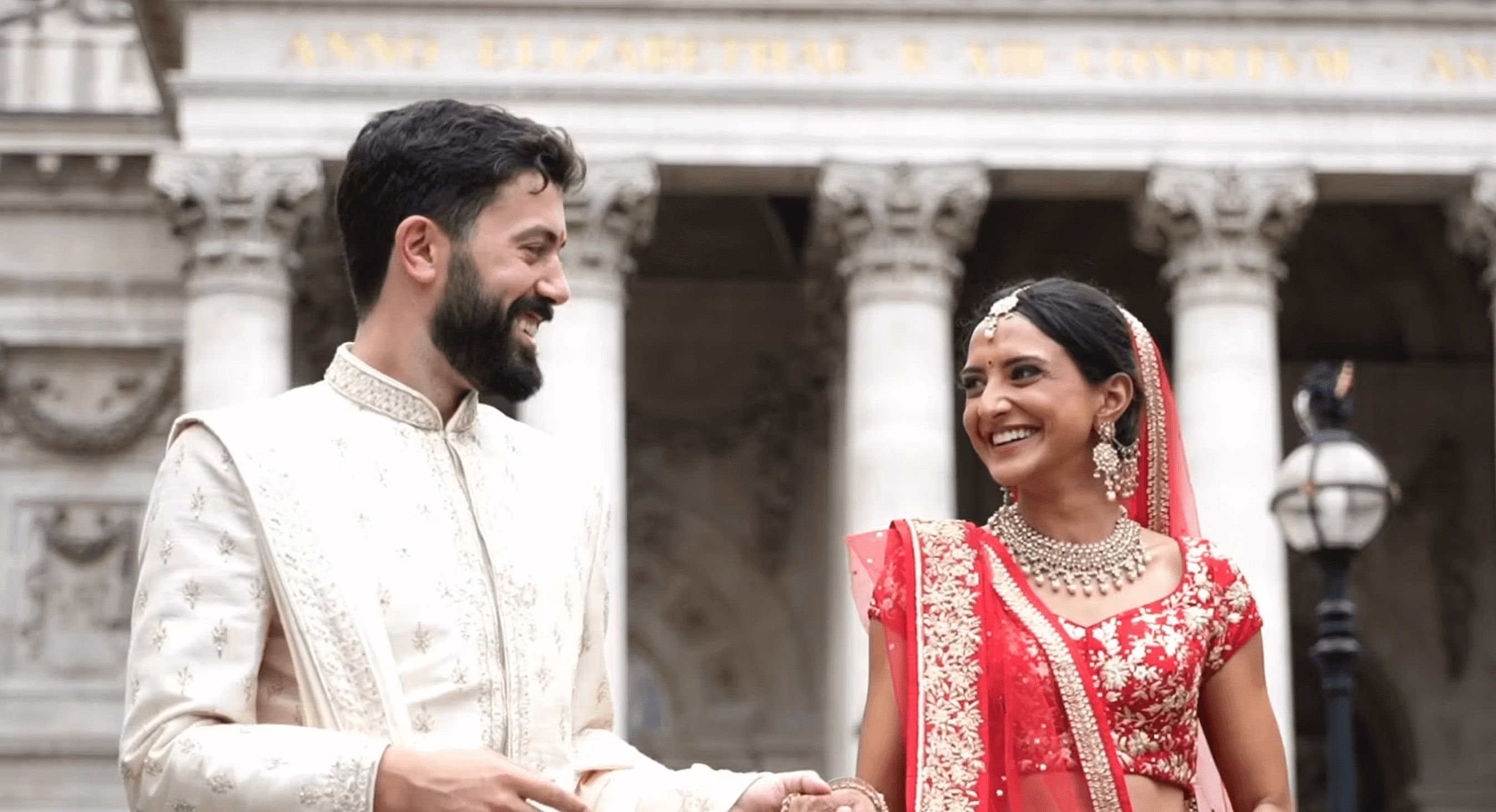 The couple, on the courthouse steps