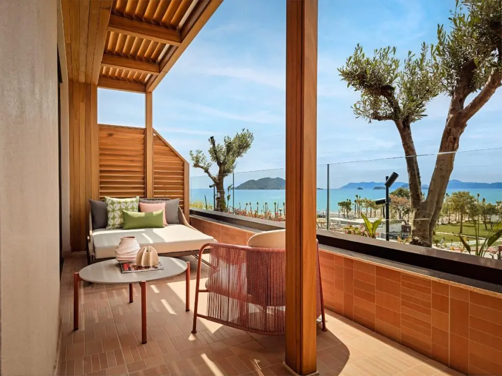 An XO Penthouse at XO Cape Arnna, open wardrobe and freestanding bath