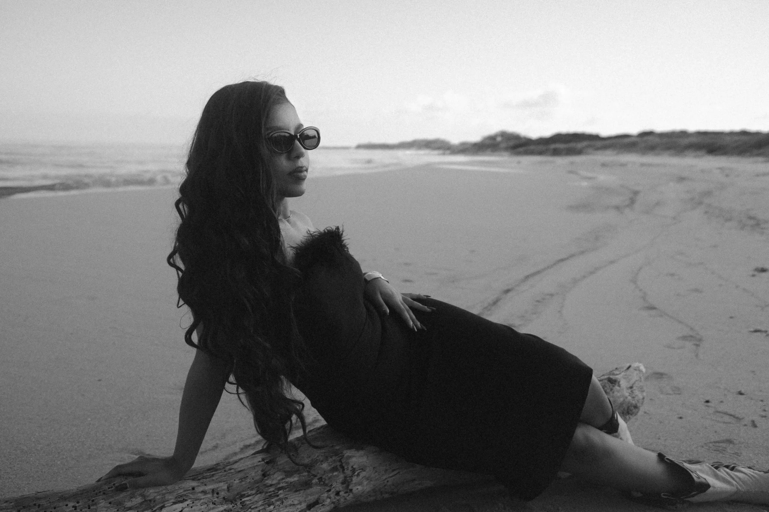 An editorial portrait by the sea