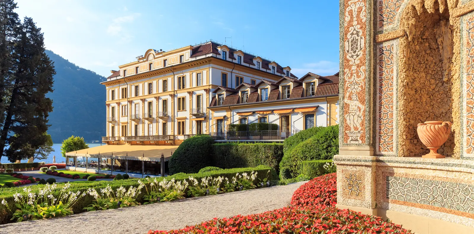 The palazzo and gardens of Villa d’Este above Lake Como