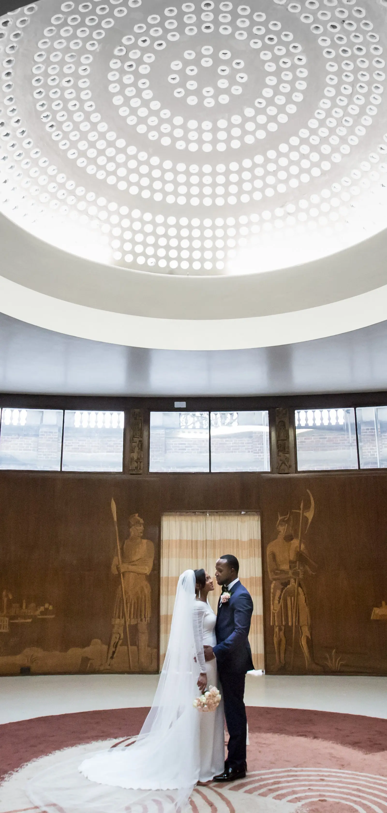 Vows in a Medieval Hall, Toasts Beneath an Art Deco Dome.