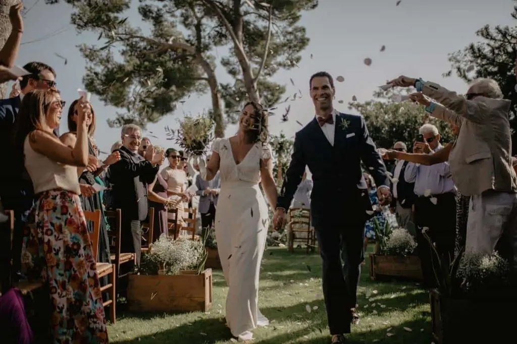Confetti and celebration after the ceremony