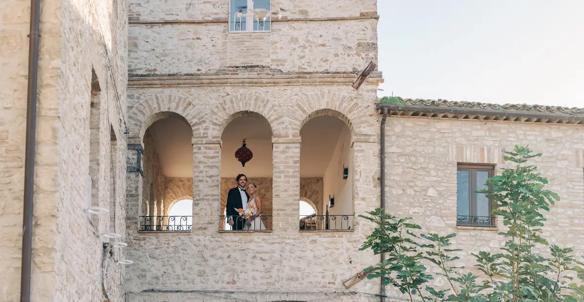Celebrations around the outdoor pool at Castello di Montignano
