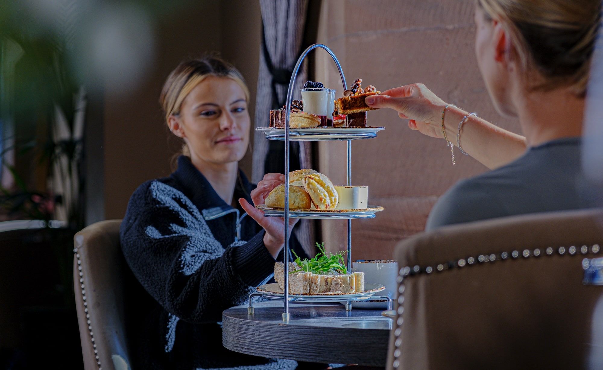 Afternoon tea for two in the candlelit restaurant