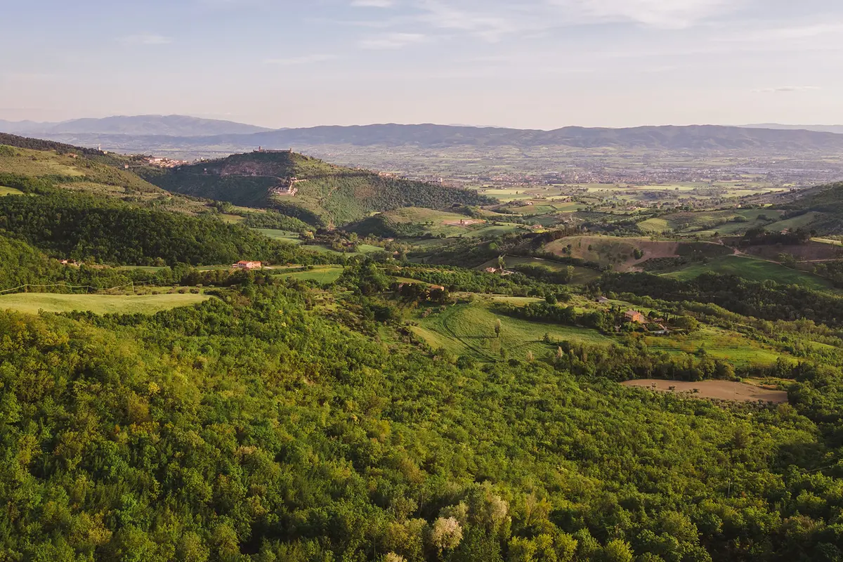 The Estate from the Air, Castello di Petrata, Assisi, Italy
